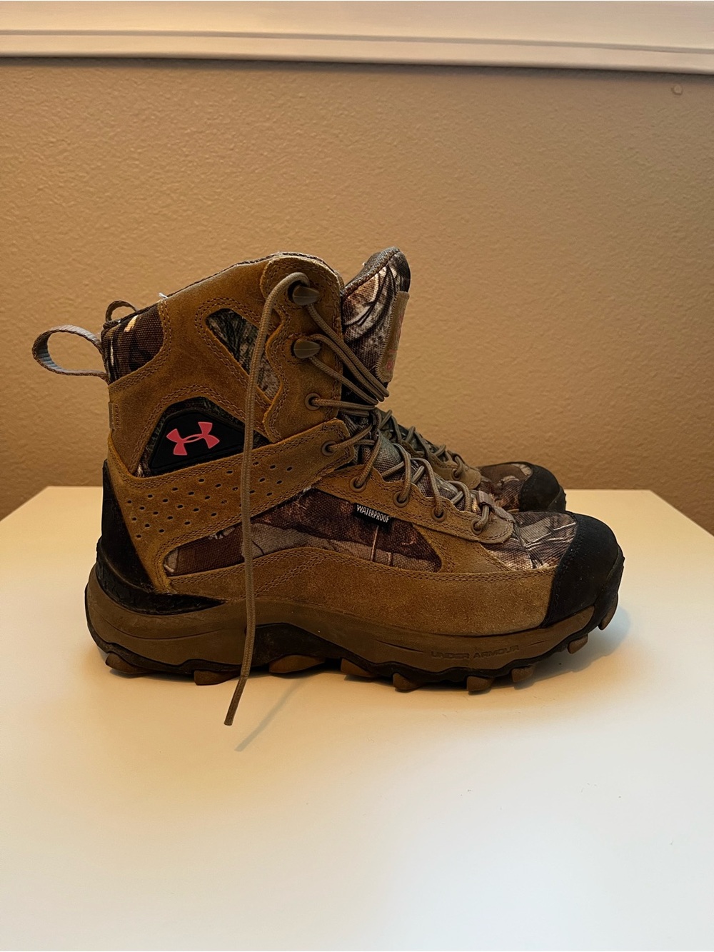 Under Armour Women’s Brown Camo Lace-Up Hiking Boots